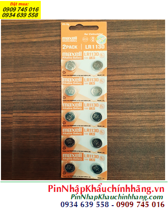 COMBO Vỉ 10viên Pin Maxell LR1130 AG10 189 Alkaline 1.5v _Giá 49.000đ/ Vỉ 10viên (MẪU MỚI)